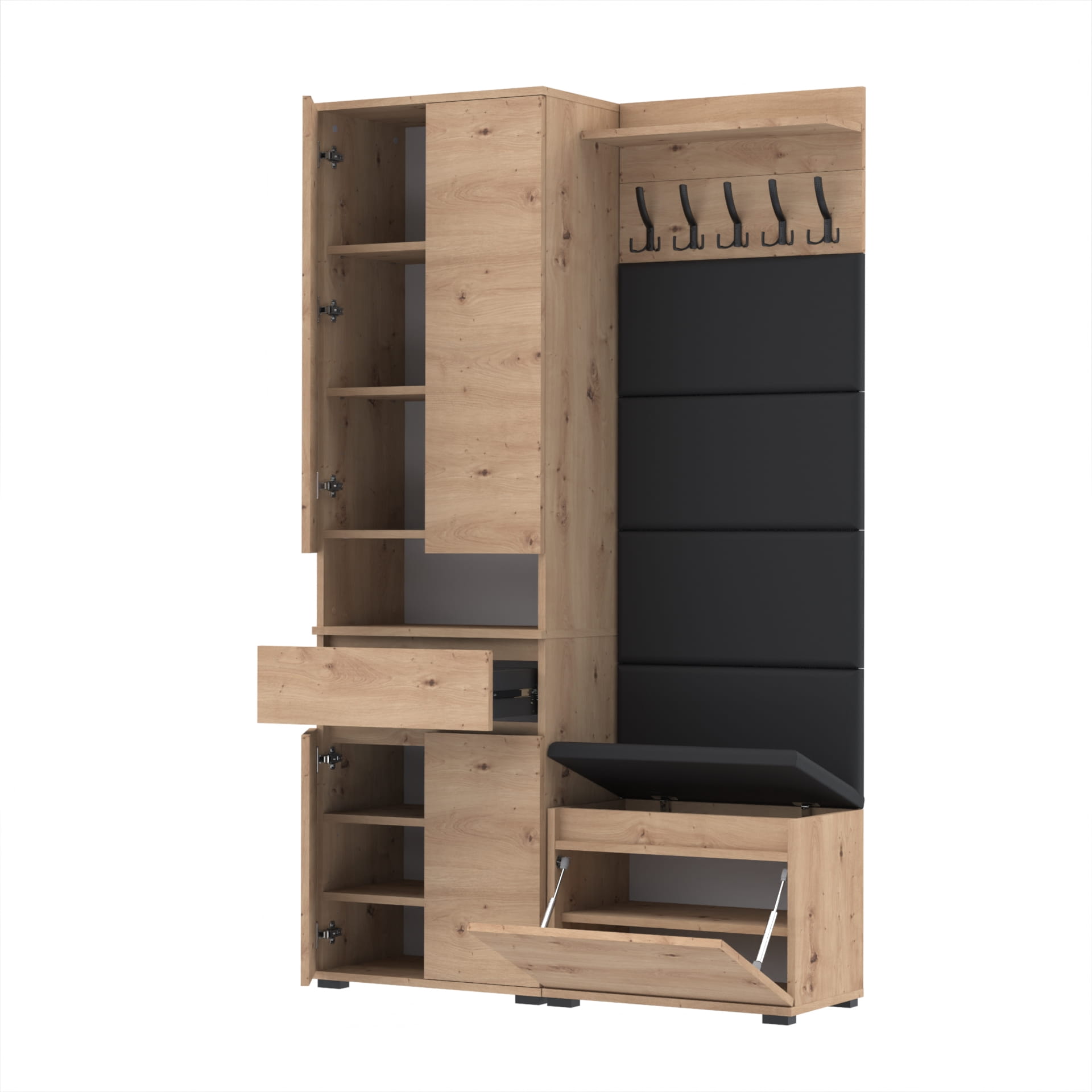 Garderoba 140x36cm V60 Supra80 4 Panele D1N1 ARTISAN